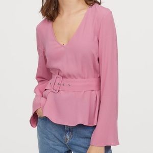 H&M belted blouse